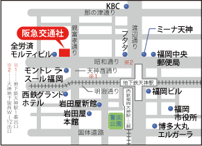 福岡支店受付カウンターMAP