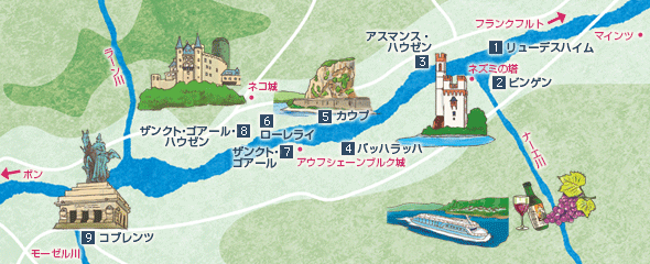 ライン川｜ライン川地図