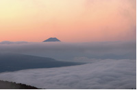 霧ヶ峰高原から観る雲海と富士山