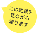 この景色を見ながら渡ります