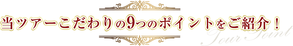 当ツアーこだわりの7つのポイントをご紹介！