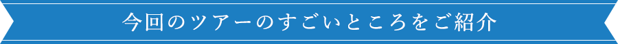 今回のツアーのすごいところをご紹介