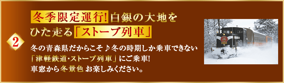 冬季限定運行！白銀の大地をひた走る「ストーブ列車」冬の青森県だからこそ♪冬の時期しか乗車できない「津軽鉄道・ストーブ列車」にご乗車！車窓から冬景色お楽しみください。