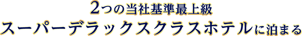 2つの当社基準最上級 スーパーデラックスクラスホテルに泊まる