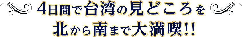 4日間で台湾の見どころを北から南まで大満喫！！